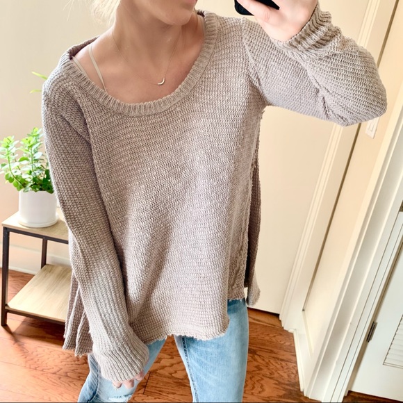 SOLD OUT | layer lovin' waffle a-line sweater • tan | - Picture 3 of 7